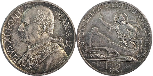 1930 Vatican 5 Lire